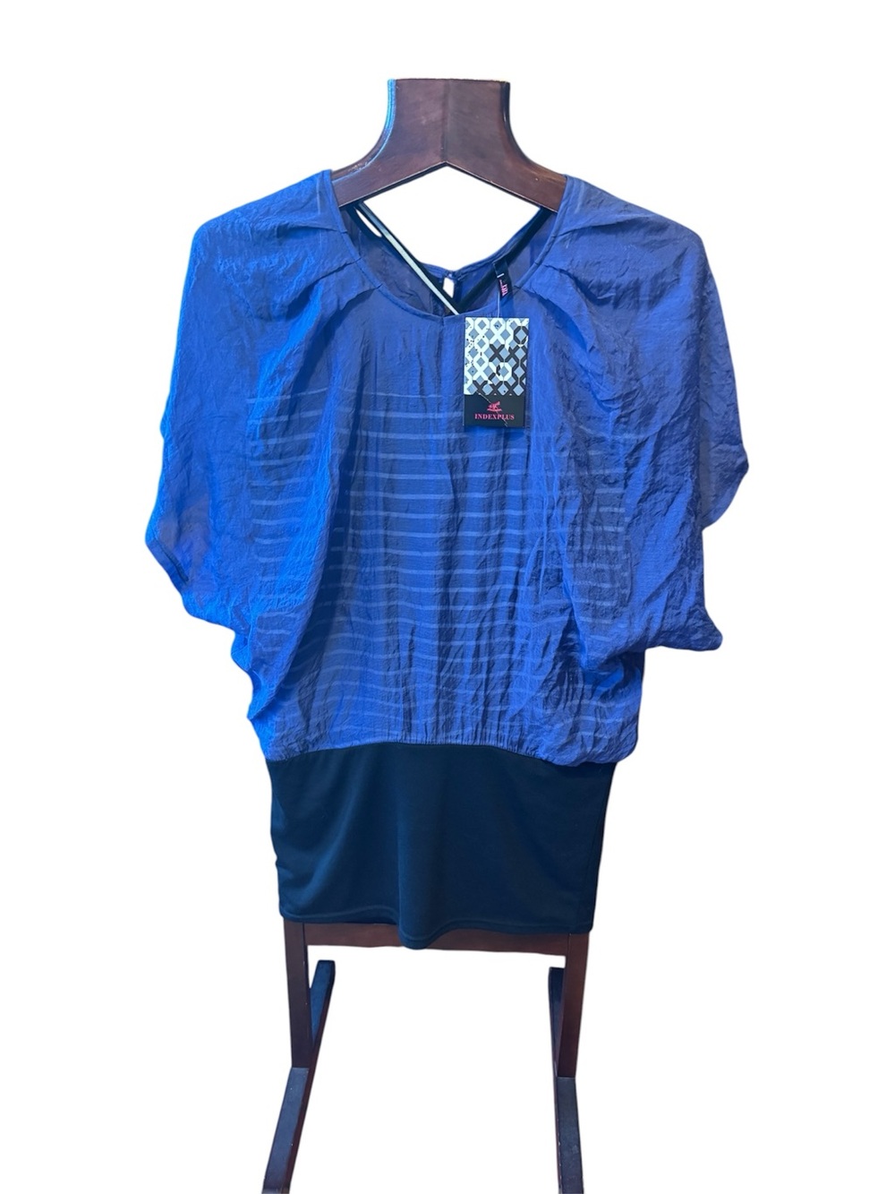 Blue Two-Tone Flutter silk and cotton size M Sleeve Dress brand new with tags